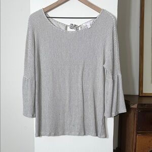 LC Lauren Conrad Black and White Striped Blouse